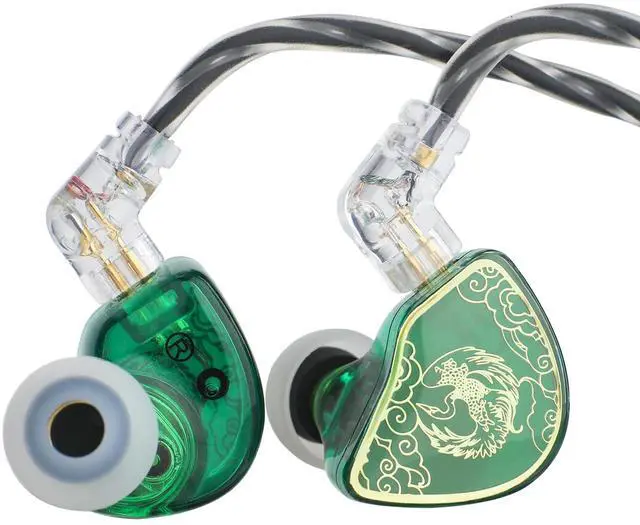 Main image of TANGZU Waner S.G HiFi 10mm Dynamic Driver PET Diaphragm in-Ear Earphone with Ergonomic Shape, Detachable Recessed 2Pin OFC Braided Cable for Audiophile Musician DJ Stage(Green, with Mic)