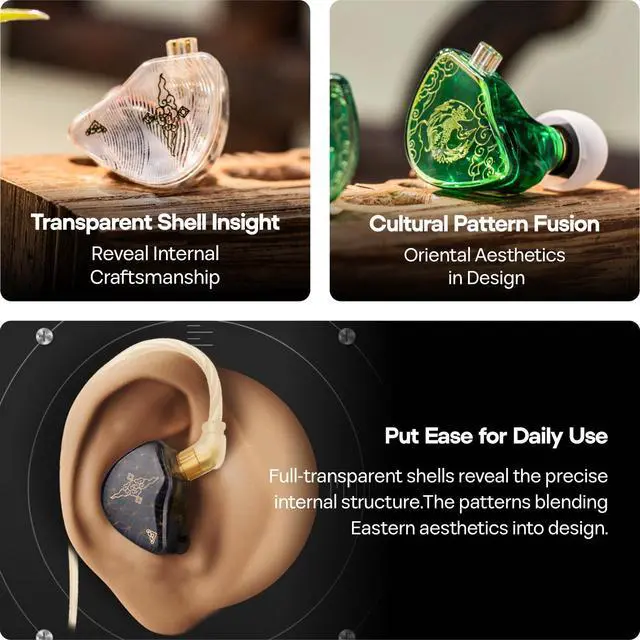 Alt view image 5 of 6 - TANGZU Waner S.G HiFi 10mm Dynamic Driver PET Diaphragm in-Ear Earphone with Ergonomic Shape, Detachable Recessed 2Pin OFC Braided Cable for Audiophile Musician DJ Stage(Green, with Mic)