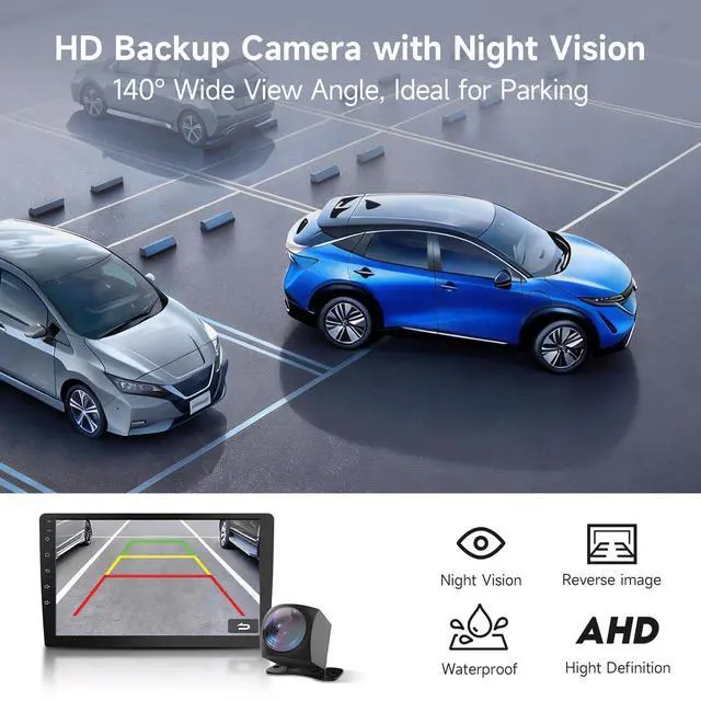 Alt view image 5 of 6 - 9" Wireless Double Din Car Stereo with Bluetooth, Wireless CarPlay Radio and Android Auto, Backup Camera, GPS Navigation, Free APK Download and Deletion, FM, Voice Control, Mirror Link