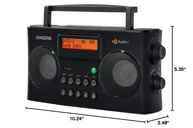 Alt view image 3 of 3 - HDR-16 HD Radio/FM-Stereo/AM Portable Radio, Black