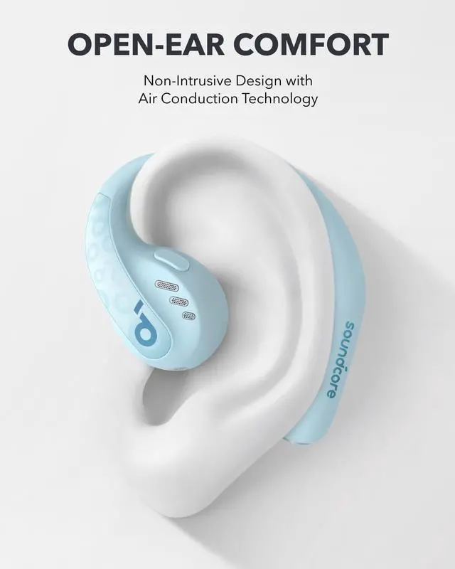 Alt view image 2 of 6 - AeroFit Pro by Anker Open Ear Earbuds, Open Ear Headphones | Ultra Comfort, Ergonomic Design, Secure Fit, Rich Sound, LDAC, 46H Playtime, Bluetooth 5.3, IP55 Water-Resistant, App Control