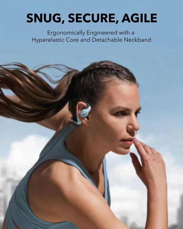 Alt view image 3 of 6 - AeroFit Pro by Anker Open Ear Earbuds, Open Ear Headphones | Ultra Comfort, Ergonomic Design, Secure Fit, Rich Sound, LDAC, 46H Playtime, Bluetooth 5.3, IP55 Water-Resistant, App Control