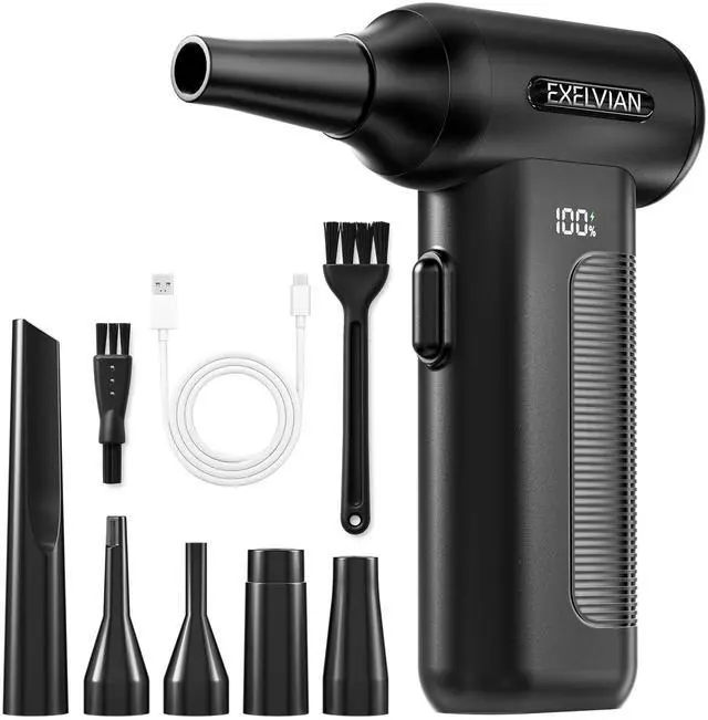 Main image of Compressed Air Duster Electric: 150000RPM 10000mAh LED 6-Gear Adjustable Keyboard Cleaner, Wireless Rechargeable Duster for Computer Keyboard Cleaning