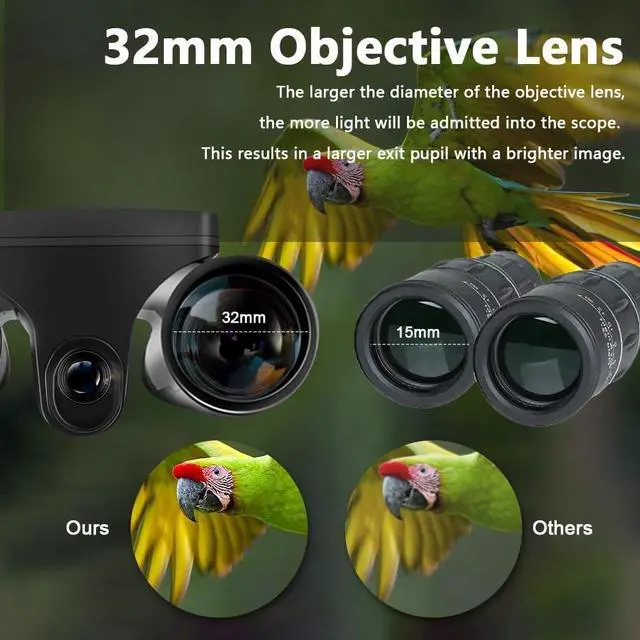 Alt view image 3 of 6 - 12x32 Digital Binoculars with Camera, 48MP 2.5K Video for Bird Watching | 2.4" LCD 12x32 Binoculars Camera 48MP 2.5K Video Recorder for Sports Outdoor Hunting Concerts Includes 32GB Card