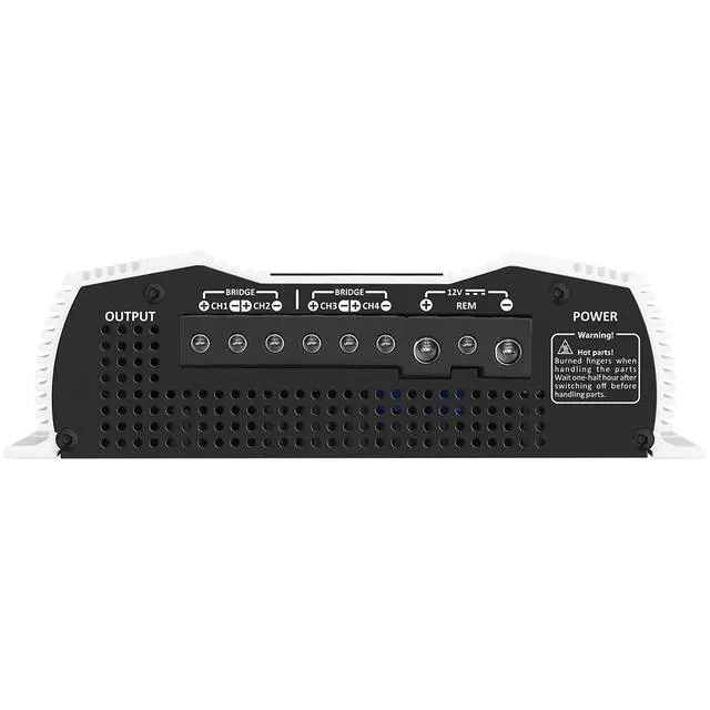 Alt view image 5 of 6 - Taramps DS 800x4 1 Ohm 800 Watts RMS 4-Channel 200x4 RMS, Class D, Full Range, Crossover High / Low Pass Fixed, Bridgedable Car Audio Amplifier, White