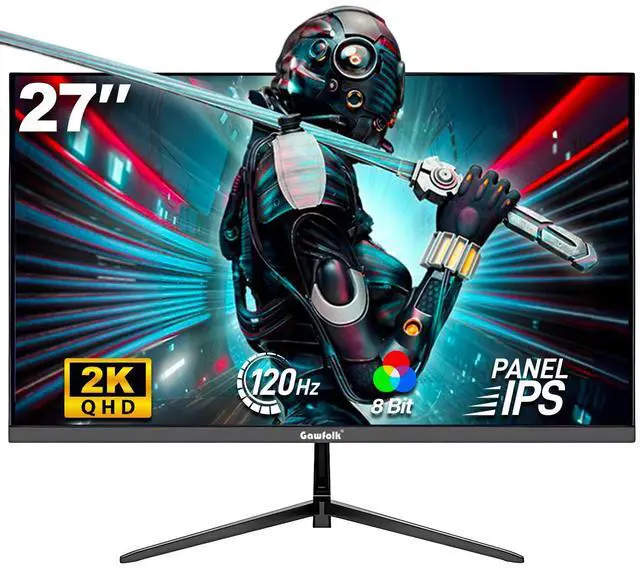 Main image of 27 Inch Gaming Monitor IPS 120Hz, QHD 2560 * 1440p PC Monitor | Support HDMI & DP, Wall Mount Compatible 75 * 75mm, G-Sync & Freesync, Support HDR, Wall Mount Compatible 75 * 75mm