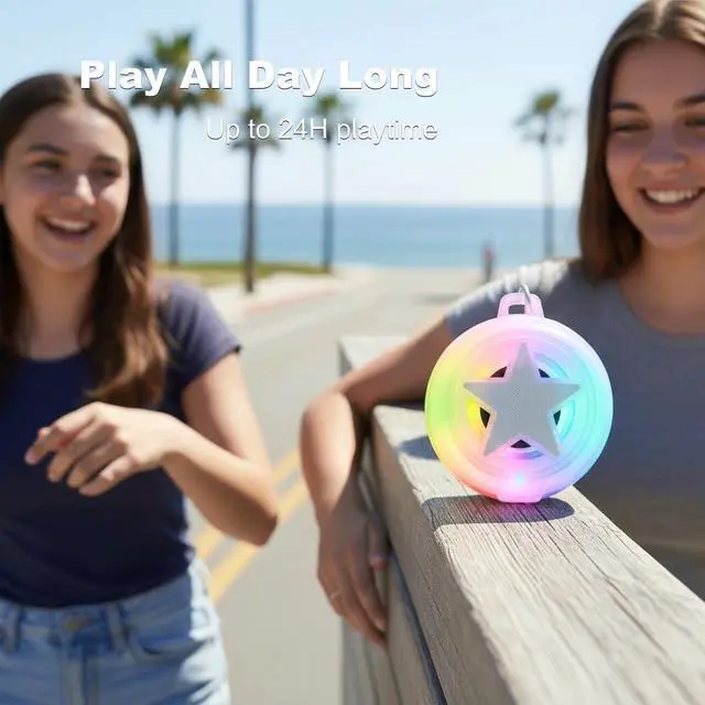 Alt view image 6 of 6 - Shower Speaker Bluetooth Waterproof for Paddle Board Gifts Teen Girls | Portable Wireless Speakers, IP67 Floating, TF Card, Small Outdoor Stuff with LED Light for Beach, Kayak, Gifts for Kids, Men