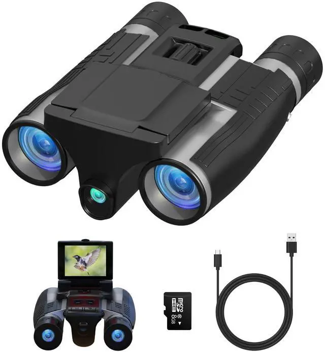 Main image of Binoculars with Camera, 12x32 High Powered Compact Binoculars for Adults and Kids, for Bird Watching, Cruise Ship, Hunting, Travel, Hiking, Sport Games, Concert, with 8GB Card