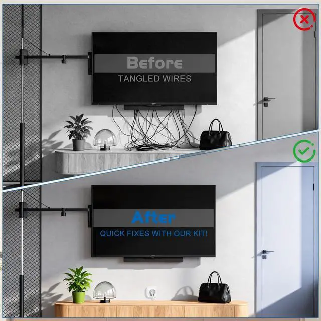Alt view image 3 of 6 - in Wall Cable Management kit Recessed TV Outlet W/Hole Saw & Drill Template Power & Low Voltage Wire Safe tv Cable Hider wall kit for Wall Mounted TV Home Theater
