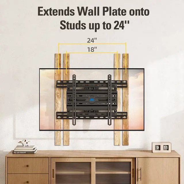 Alt view image 3 of 6 - Universal TV Wall Mount Extension Bracket for Televison Wall Plate, Fitting 16'' - 24'' Wood Studs and Easy Centering in Position, Max Loading Capacity of 154 LBS MD5232