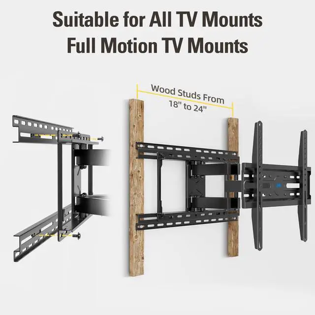 Alt view image 5 of 6 - Universal TV Wall Mount Extension Bracket for Televison Wall Plate, Fitting 16'' - 24'' Wood Studs and Easy Centering in Position, Max Loading Capacity of 154 LBS MD5232