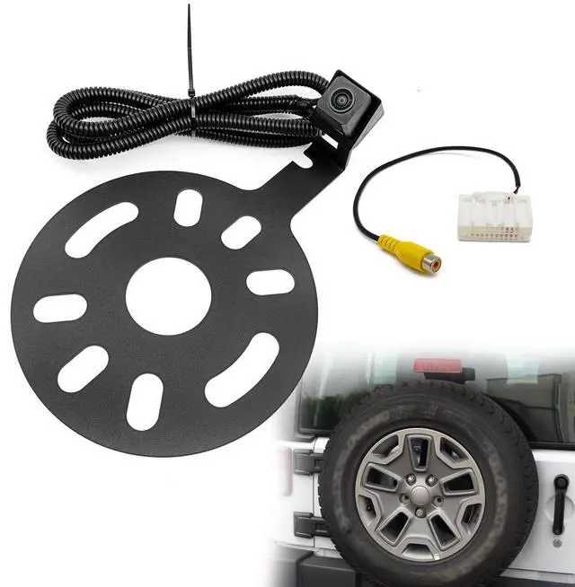 Main image of Spare Tire Backup Camera, Car Rear View Back Up Camera for Jeep Wrangler Spare Tire Mount 2007-2018, Waterproof Wide Angle Removable Camera Guidelines with OEM Monitor Adapter