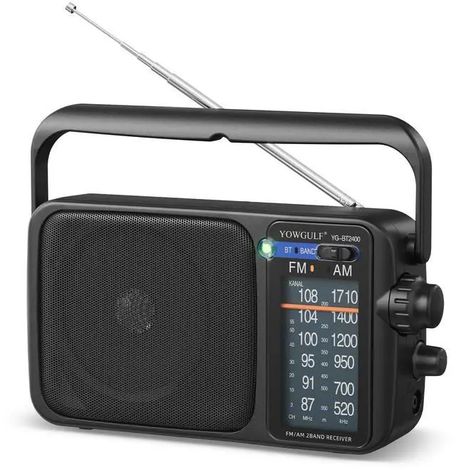 Main image of AM FM Radio Portable Battery Operated or AC Power Headphone Jack | Classic retro design,great reception,big speaker,large tuning knob,ideal gift for elders,home decoration & daily listening