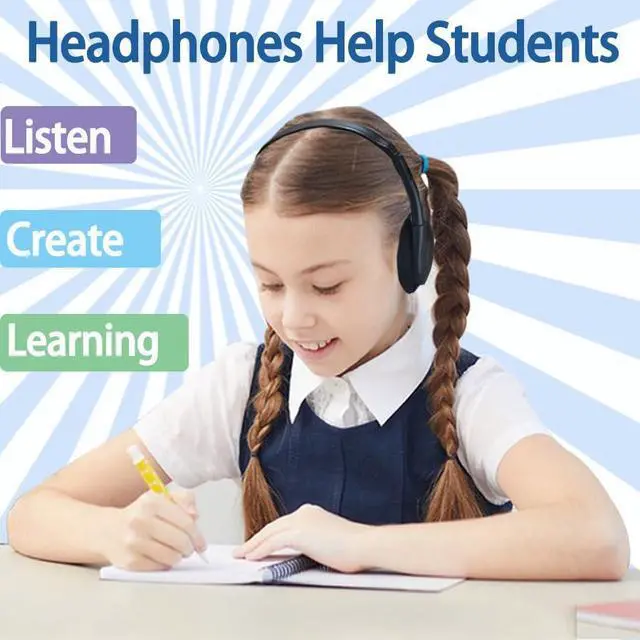 Alt view image 2 of 6 - 50 Pack Classroom Headphones Bulk for Students School, Wired Class Set Headphones for Kids Children Toddler Boys Girls Teen(Black)