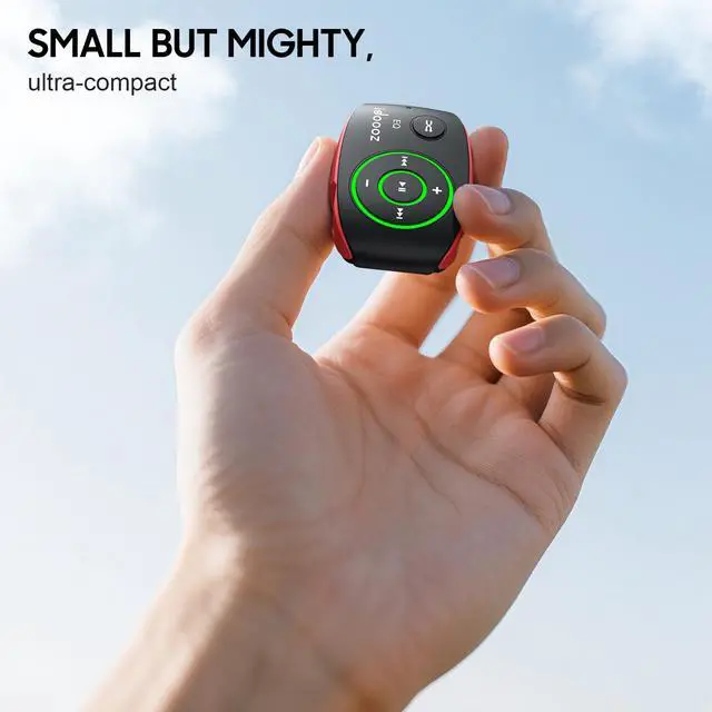 Alt view image 2 of 6 - Clip MP3 Player with LED Light, 8GB X2 Mini MP3 Music Player | Clip-On MP3 Player With Shuffle and Loop Playback for Sports, Gym, Jogging, Running, Lossless Sound Quality