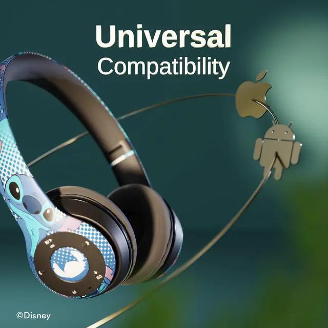 Alt view image 4 of 6 - Disney Lilo & Stitch Expressions Bluetooth Over-Ear Headphones, Wireless Foldable Headset with Built-in Microphone - Stitch Expressions Design, for Adults and Kids