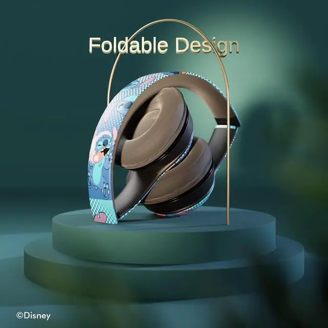 Alt view image 6 of 6 - Disney Lilo & Stitch Expressions Bluetooth Over-Ear Headphones, Wireless Foldable Headset with Built-in Microphone - Stitch Expressions Design, for Adults and Kids