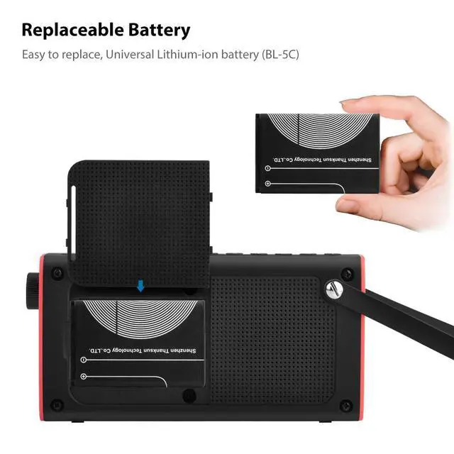 Alt view image 6 of 6 - SP850 Portable 3-in-1 FM Radio with Bluetooth Speaker | Compact Radio with SD Card MP3 Player, Rechargeable, LED Display & Headphone Jack, Pocket Size with Handheld