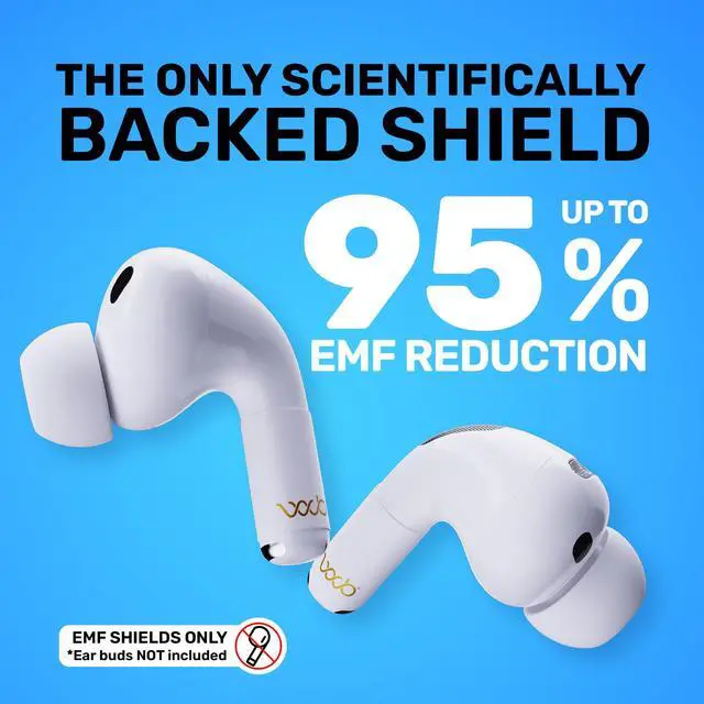 Alt view image 2 of 6 - EMF Shield Sticker for AirPods 2nd/3rd/4th Gen, 1-Pack | FCC Lab-Tested, USA Patented, Short Stem Airpods, 5G Wireless Devices