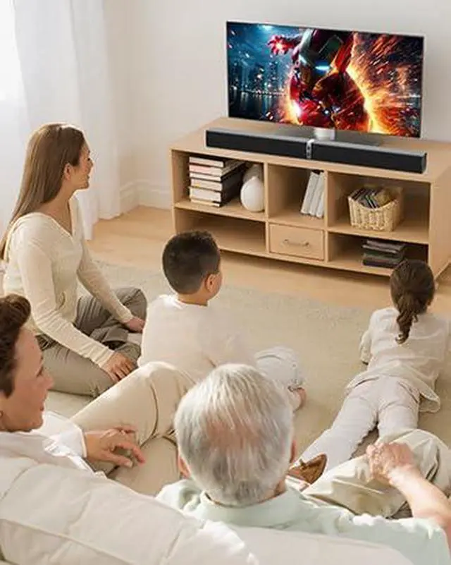 Alt view image 6 of 6 - Sound Bar for Smart TV,80W Bluetooth Soundbar 2-in-1 Detachable TV Speaker with Bluetooth 5.0/ARC/Optical/AUX, Home Theater Surround Sound System for TVs