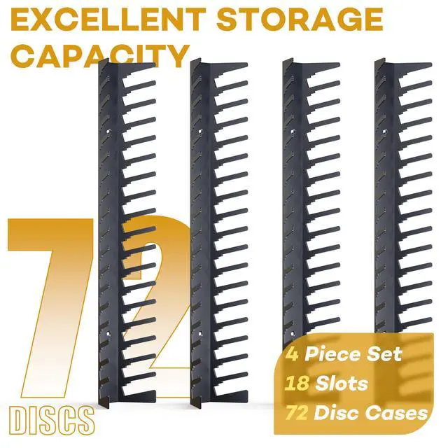 Alt view image 3 of 6 - Video Game Storage Wall Mount Game Case Holder, Metal Wall Mounted Media Storage Shelves for PS, Xbox, Switch Game Organizer (4-Pack)