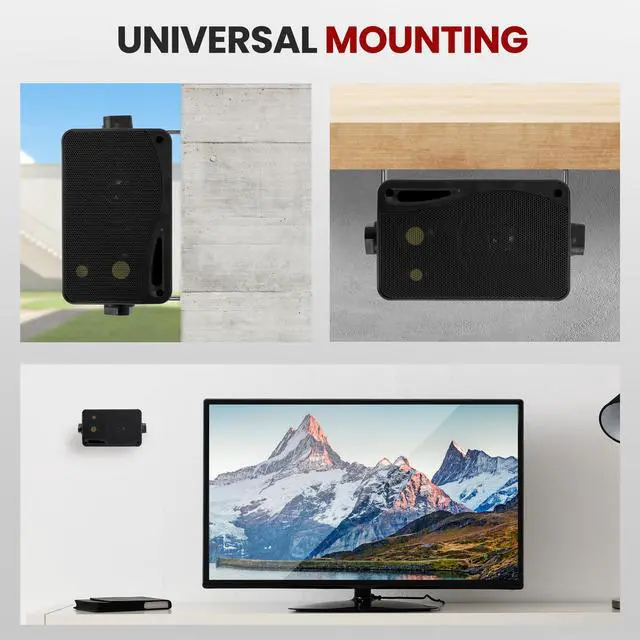 Alt view image 5 of 6 - 3-Way Indoor Outdoor Speaker System - 3.5 Inch 200W Pair of Mini Box Ceiling Wall Mount Speakers w/1" Tweeter, 3.25" Woofer, 1.75 Midrange - Home Theater Entertainment, PA System - 2022SX