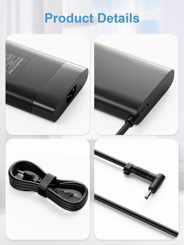 Alt view image 2 of 5 - 200W Laptop Charger for HP Victus Gaming 15 16 Omen Gaming 15 16 | N43500-001 L00818-850 L03468-025 Victus Pavilion 15 16 Ac Adapter Power Supply Cord