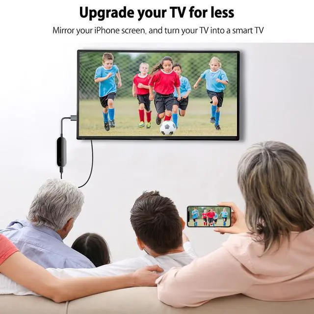 Alt view image 2 of 6 - Wireless HDMI Adapter for iPhone iPad (iOS Only, Not for Android), AirPlay Screen Mirroring to TV Monitor Projector, Plug & Play iShare iOS Display Dongle, Support YouTube Tiktok, HD 1080P