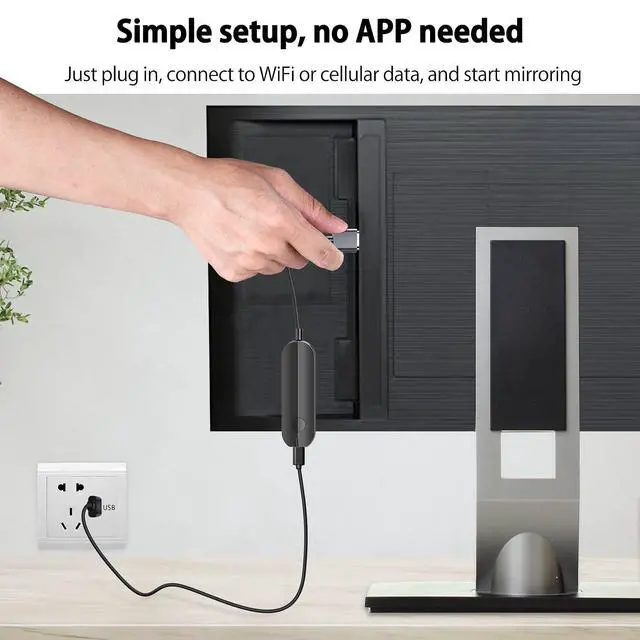 Alt view image 4 of 6 - Wireless HDMI Adapter for iPhone iPad (iOS Only, Not for Android), AirPlay Screen Mirroring to TV Monitor Projector, Plug & Play iShare iOS Display Dongle, Support YouTube Tiktok, HD 1080P