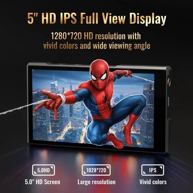 Alt view image 2 of 2 - MP3 Player with Bluetooth and WiFi, 5" HD Touchscreen | Android 14 MP4 Music Player with Spotify, Play Store