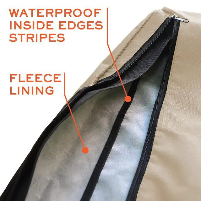 Alt view image 4 of 6 - Outdoor TV Cover 40, 42, 43 inch - with Zipper, Weatherproof, Waterproof 360 Degrees Protection, Soft Non Scratch Interior - Beige
