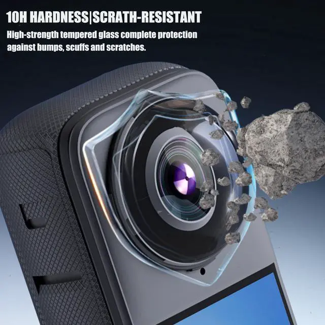 Alt view image 2 of 6 - Premium Lens Guards for Insta360 X4 | Upgraded Optical Performance Scratch-resistant Higher Transparency Tempered Glass Lens Protectors 10H Hardness