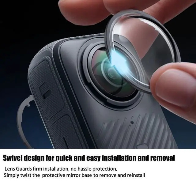Alt view image 3 of 6 - Premium Lens Guards for Insta360 X4 | Upgraded Optical Performance Scratch-resistant Higher Transparency Tempered Glass Lens Protectors 10H Hardness