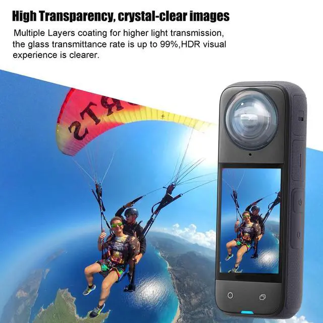 Alt view image 4 of 6 - Premium Lens Guards for Insta360 X4 | Upgraded Optical Performance Scratch-resistant Higher Transparency Tempered Glass Lens Protectors 10H Hardness