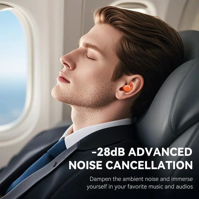 Alt view image 3 of 6 - Sleepals micro Sleep Earbuds for Side Sleepers | Sleep Headphones with Soft and Snug Fit | Moderate Noise Reduction (not ANC) | Small and Light, 4H Single Play, 28H with Charging Case (Orange)