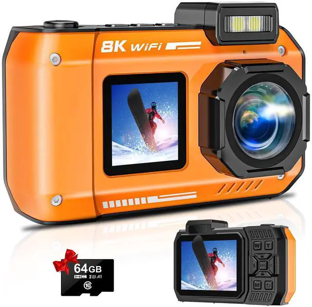 Main image of 8K Underwater Camera, WiFi 33FT 70MP Waterproof Camera for Snorkeling
