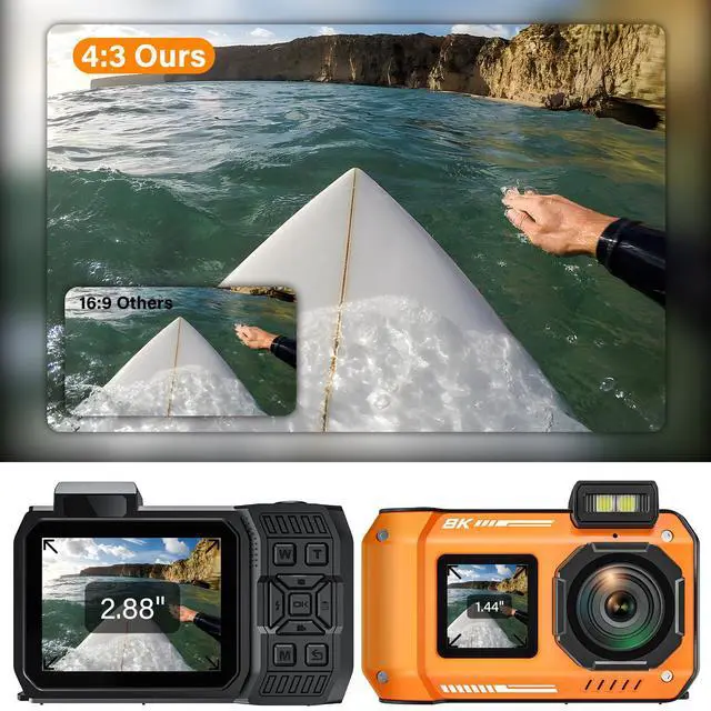 Alt view image 6 of 6 - 8K Underwater Camera, WiFi 33FT 70MP Waterproof Camera for Snorkeling