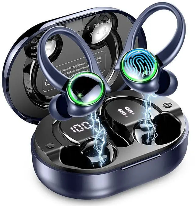 Main image of Wireless Earbuds Sports, Bluetooth 5.4 Headphones Hifi Stereo, Over-Ear Buds with 50H Playback, Earhooks Design, ENC Noise Cancelling Mic, IP7 Waterproof, Fitness Headset for Gym Running Workout