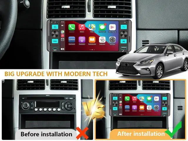 Alt view image 5 of 6 - Single Din Car Stereo Dual Knob with Wireless CarPlay & Android Auto | Dual Knob Touchscreen, Easy Installation, Backup Camera Ready, Bluetooth, GPS, FM/AM, USB, EQ, Fits Single DIN Dash Opening