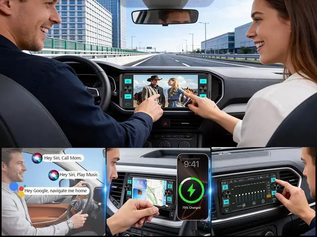 Alt view image 6 of 6 - Single Din Car Stereo Dual Knob with Wireless CarPlay & Android Auto | Dual Knob Touchscreen, Easy Installation, Backup Camera Ready, Bluetooth, GPS, FM/AM, USB, EQ, Fits Single DIN Dash Opening