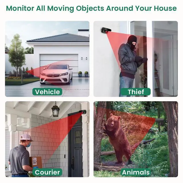 Alt view image 2 of 6 - Wireless Driveway Alarms with 58 Chimes,Drive Way Alarm Motion Sensor | Loud 5 Volume Levels Easy Installation, 600FT Range,Weatherproof Security for Driveways, Indoor/Outside Property