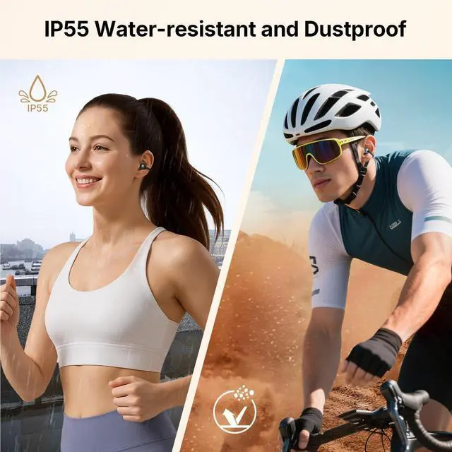 Alt view image 5 of 6 - Clip Open Ear Earbuds, Wireless Clip On Headphones for Sports, Grey | Adaptive Comfort with Secure Fit, Bluetooth 6.0, LDAC, Hi-Res Audio, 2 Mics Call, 40H Playtime, Earbuds for Running, Workout