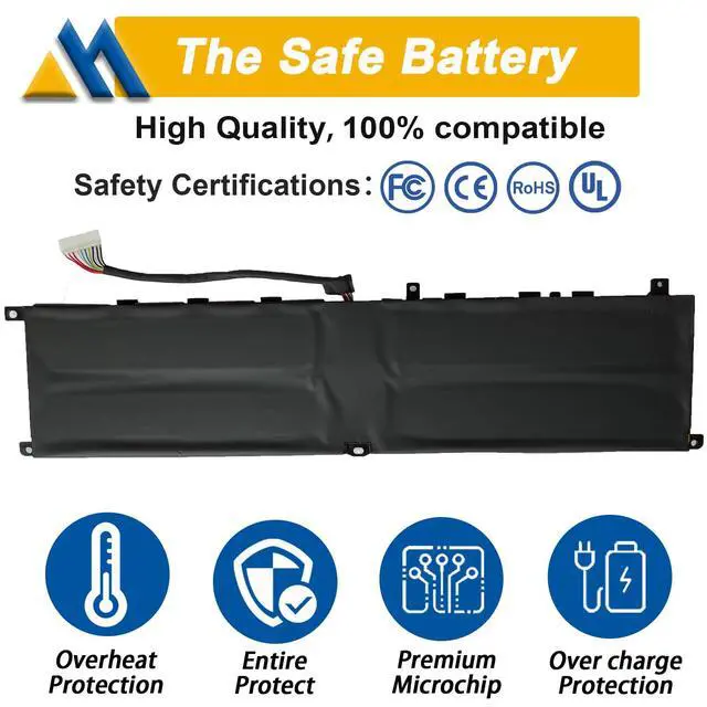 Alt view image 3 of 6 - BTY-M6M 99.99Wh Laptop Battery Replacement for MSI GS66 Stealth 10SE 10SF 11UE 11UH GE66 Raider 10UG 11UG GE76 for Raider 11UE 11UG GE76 for Dragon Tiamat 11UH WS66 10TM 11UMT 11UKT for Creator 15