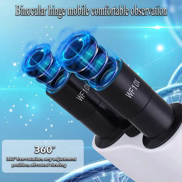Alt view image 2 of 6 - Compound Microscope,40X-2500X ,WF10x and WF25x eyepieces, Dual LED Lighting and Two-Layer Mechanical Stage,Microscope for Adults