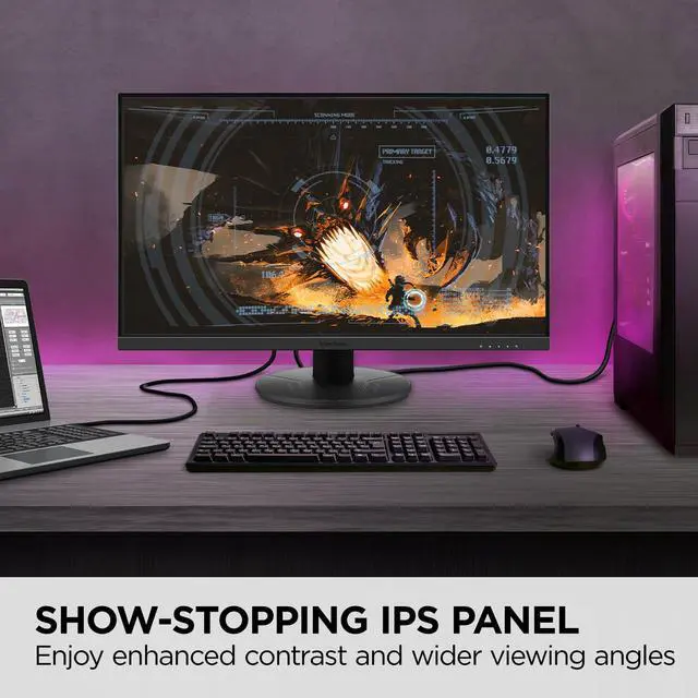 Alt view image 3 of 6 - VX2716A 27 Inch 1080p Gaming Monitor, IPS Display with 120Hz and 1ms for Smooth Home Entertainment, DisplayPort, USB-C, and HDMI Inputs