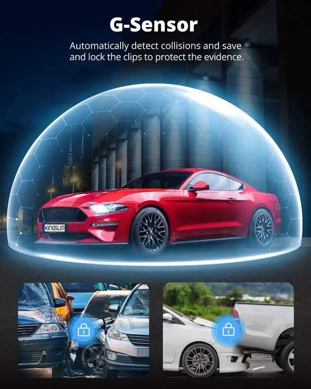 Alt view image 5 of 6 - 3 Channel Dash Cam Front and Rear Inside - 2.5K Car Dash Camera with 64GB Card, 5GHz WiFi Wireless Dashcam for Cars, APP Control, Super Night Vision, HDR, G-Sensor
