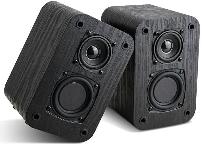 Main image of Passive Bookshelf Speakers for Home Theater Surround Sound, Satellite Stereo Speakers with Crisper Sound and Classic Wood Grain for Record Player/Computer/TV, Wall Mountable, One Pair. | 6, 2.75" Woo