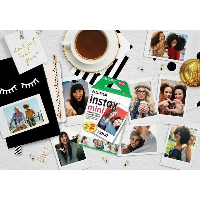 Alt view image 2 of 5 - Mini Instant Film (White) for Mini 8,9,11,12,50s, 25, 7s, 90, 300 Cameras, Instax Mini Link's W/Microfiber Cloth by Megen (40 Prints)