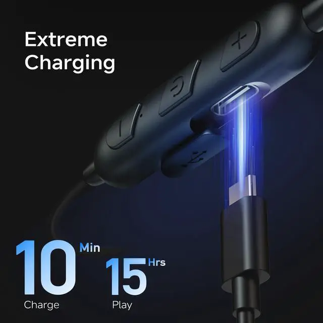 Alt view image 3 of 6 - Neckband Bluetooth Headphones, 80Hrs Wireless Headphones with Mic | Neckband Headphones, Bluetooth 5.3 Earbuds, Stereo Bass in-Ear Headsets, IPX6 Waterproof, Neckband Earbud for Sport, Business