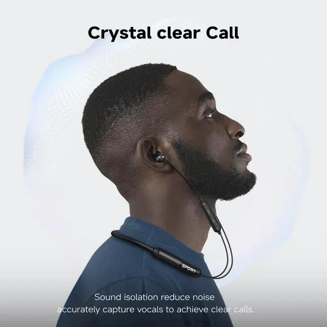 Alt view image 4 of 6 - Neckband Bluetooth Headphones, 80Hrs Wireless Headphones with Mic | Neckband Headphones, Bluetooth 5.3 Earbuds, Stereo Bass in-Ear Headsets, IPX6 Waterproof, Neckband Earbud for Sport, Business